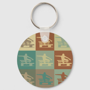 Hurdling Pop Art Key Ring