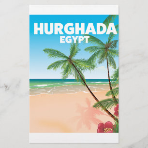 Hurghada Egypt travel poster Stationery