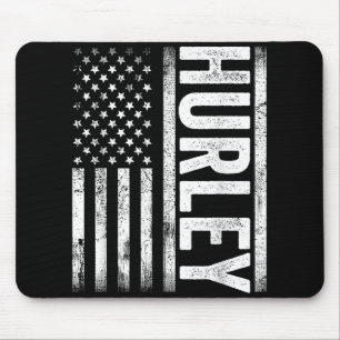Hurley Ky Vintage Us American Flag Retro For Men W Mouse Pad