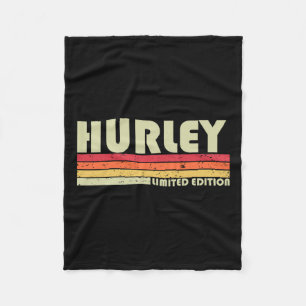 Hurley Surname Fun Retro Vintage 80s 90s Birthday  Fleece Blanket