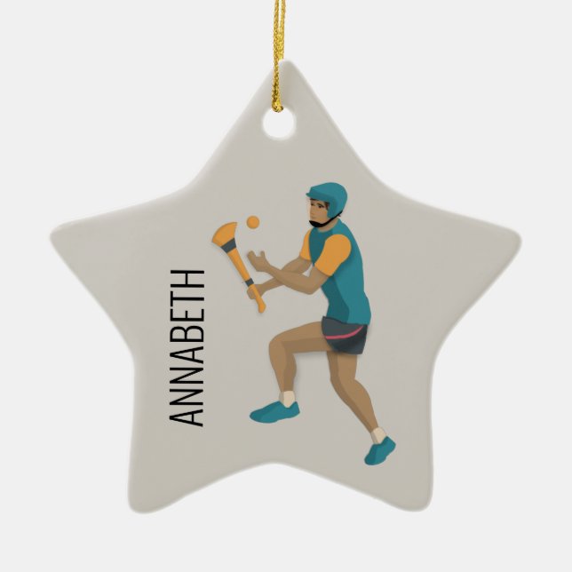 Hurling Ceramic Tree Decoration (Front)