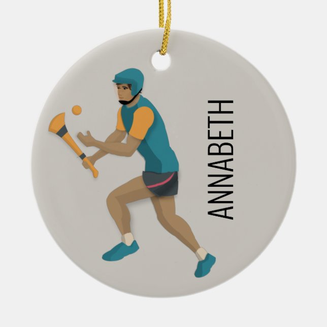 Hurling Ceramic Tree Decoration (Front)