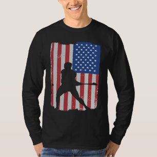 Hurling Player American Flag T-Shirt