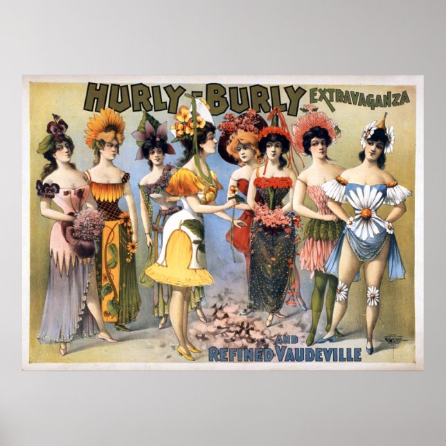 Hurly-Burly Extravaganza and Refined Vaudeville Poster (Front)