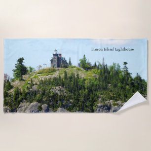Huron Island Lighthouse beach towel