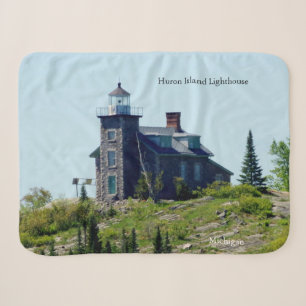 Huron Island Lighthouse sherpa blanket