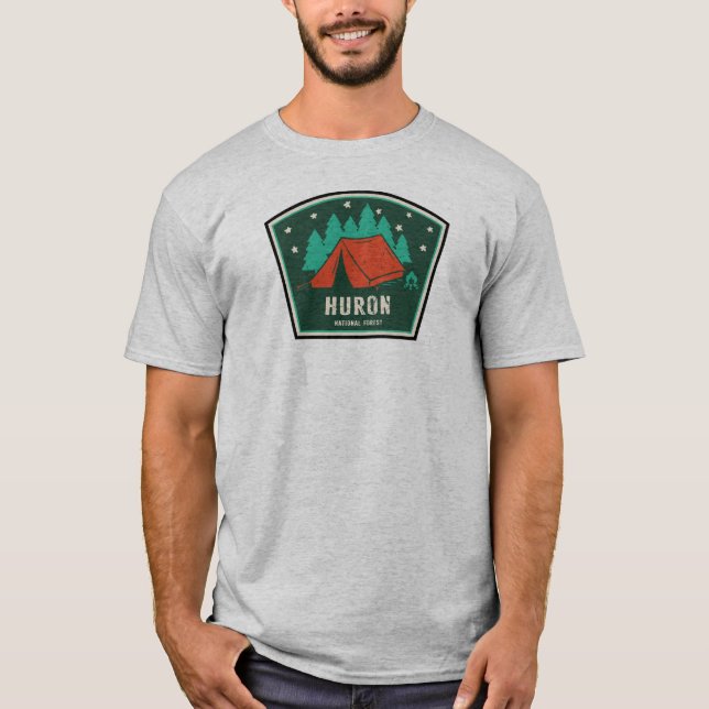 Huron National Forest Camping T-Shirt (Front)