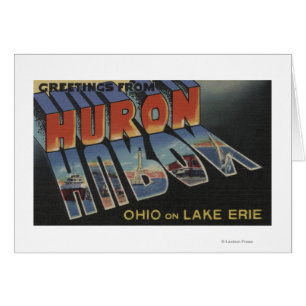 Huron, Ohio - Lake Erie - Large Letter Scenes