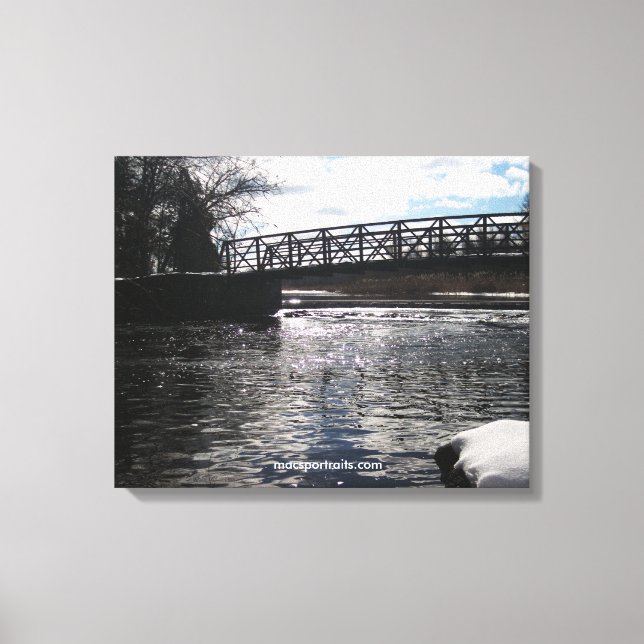 Huron River Bridge Canvas Print (Front)