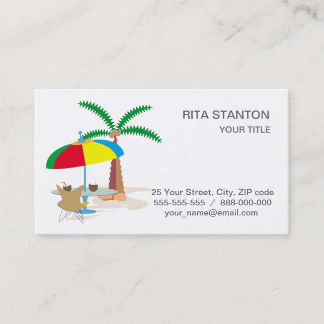 Hurray, vacation! business card (Front)