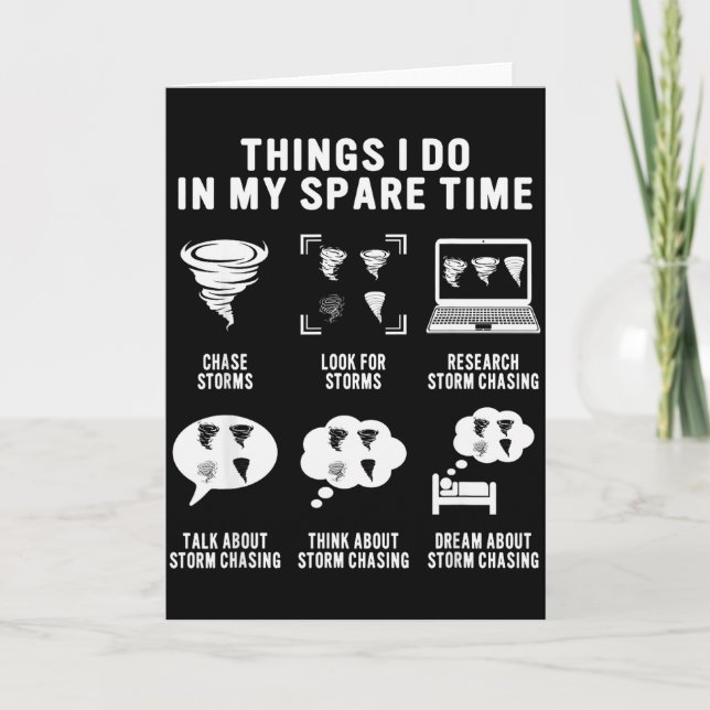 Hurricane Chasing Chaser Tornado Hunter Meteorolog Card (Front)