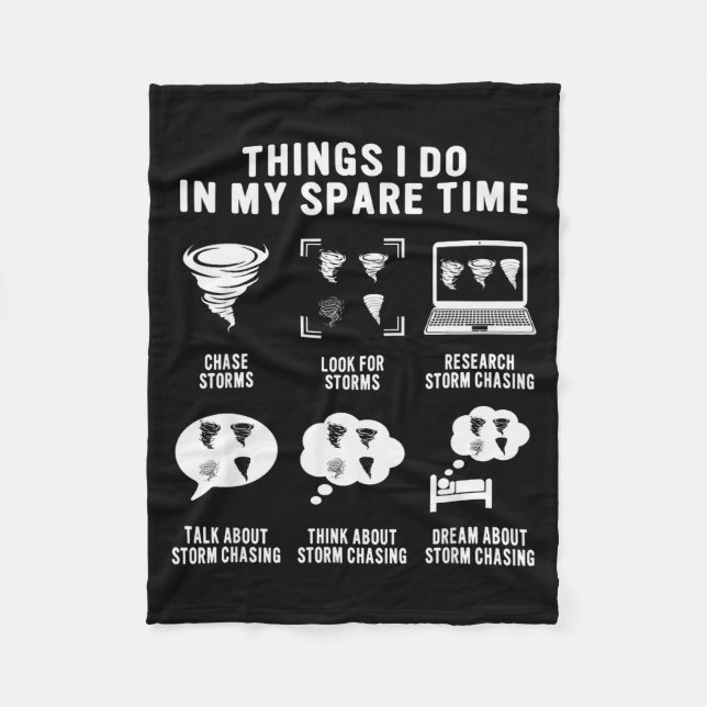 Hurricane Chasing Chaser Tornado Hunter Meteorolog Fleece Blanket (Front)