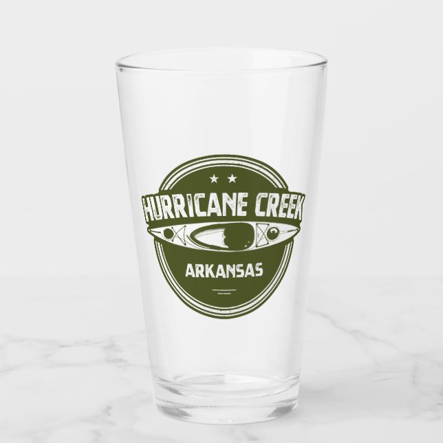 Hurricane Creek Arkansas Kayaking Glass (Front)