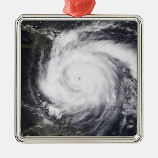 Hurricane Dean in the Atlantic and Carribbean Metal Tree Decoration (Front)