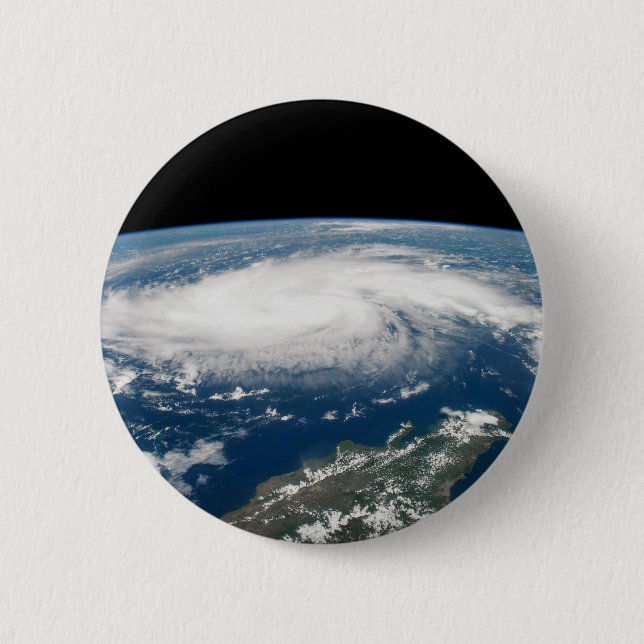 Hurricane Dorian Over The Atlantic Ocean. 6 Cm Round Badge (Front)