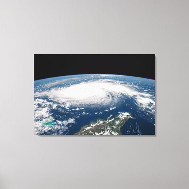 Hurricane Dorian Over The Atlantic Ocean. Canvas Print (Front)