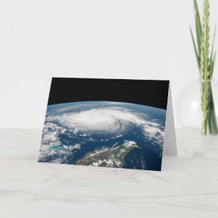 Hurricane Dorian Over The Atlantic Ocean. Card