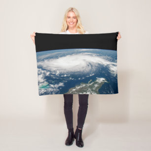 Hurricane Dorian Over The Atlantic Ocean. Fleece Blanket
