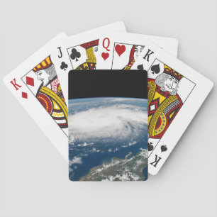 Hurricane Dorian Over The Atlantic Ocean. Playing Cards
