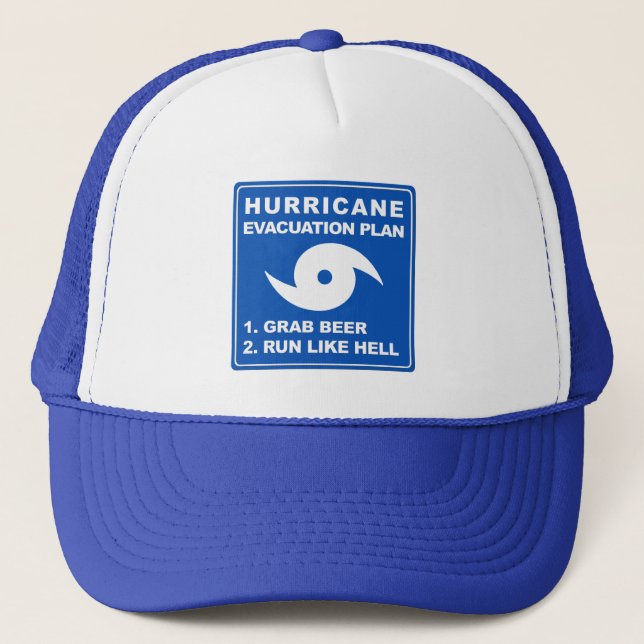 Hurricane Evacuation Plan Trucker Hat (Front)