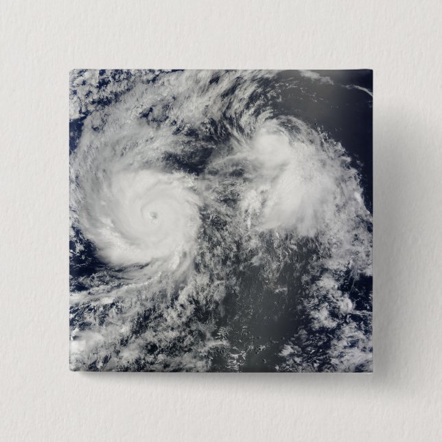 Hurricane Felicia and Storm Enrique east of Haw 15 Cm Square Badge (Front)