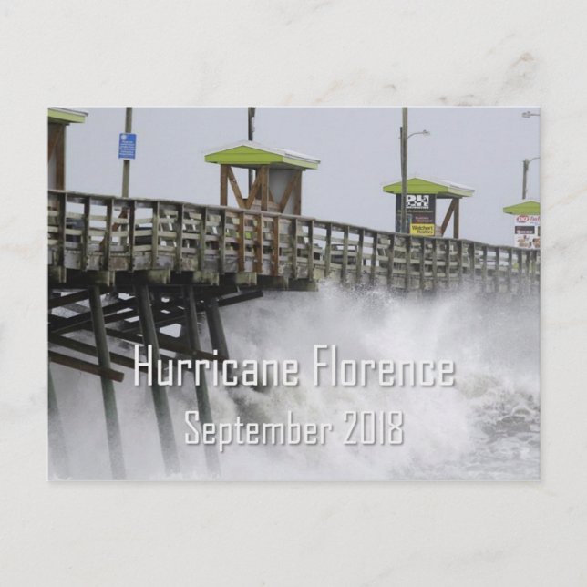 Hurricane Florence Emerald Isle NC Postcard (Front)