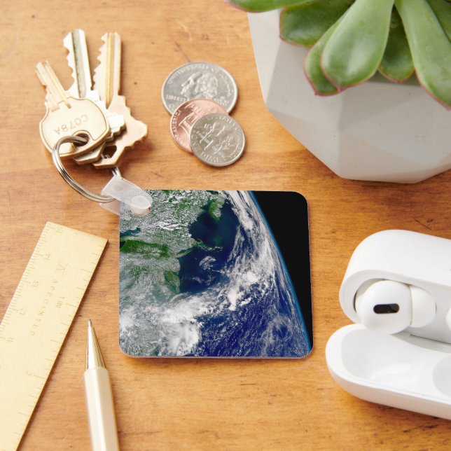 Hurricane Frances On A Partial Earth. Key Ring (Desk)