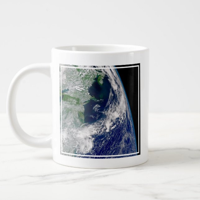Hurricane Frances On A Partial Earth. Large Coffee Mug (Left)