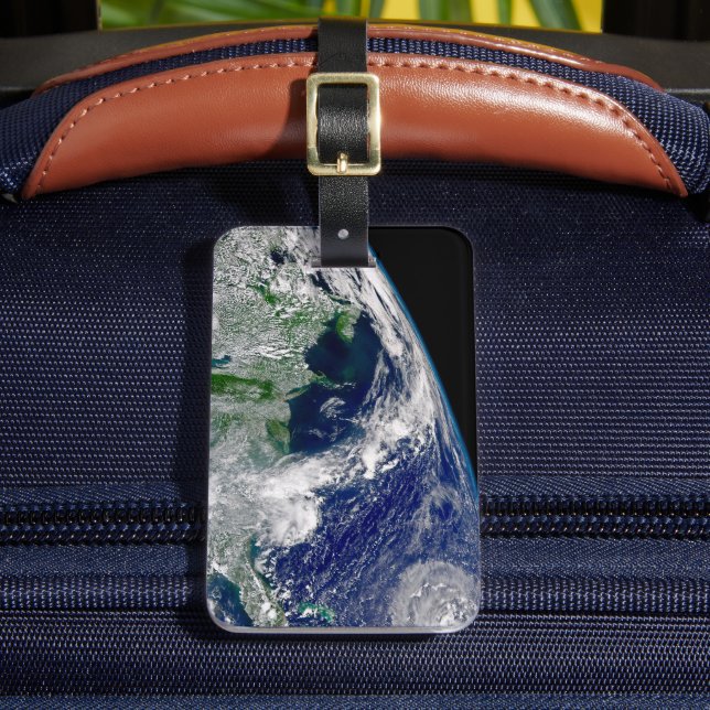 Hurricane Frances On A Partial Earth. Luggage Tag (Front Insitu 2)