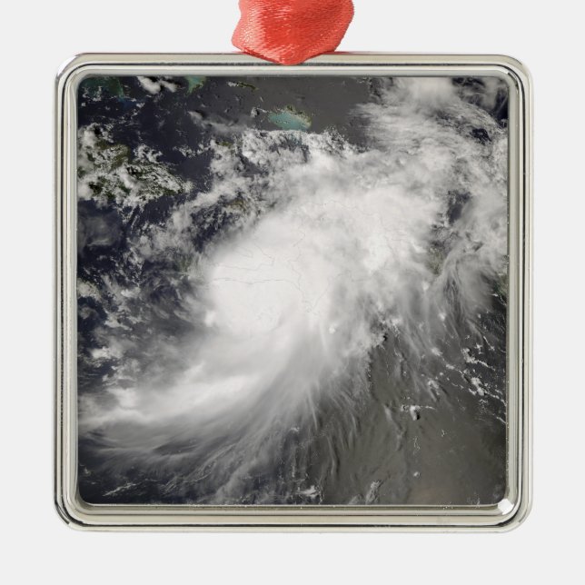 Hurricane Gustav over Hispaniola Metal Tree Decoration (Front)