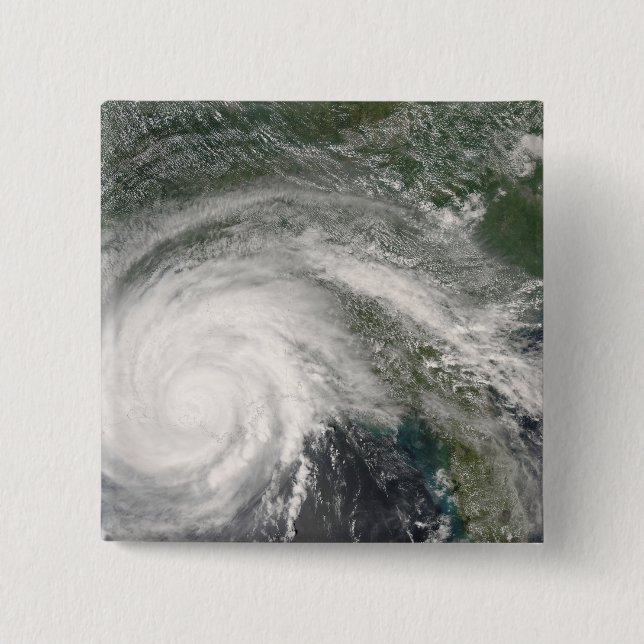 Hurricane Gustav over Louisiana 15 Cm Square Badge (Front)