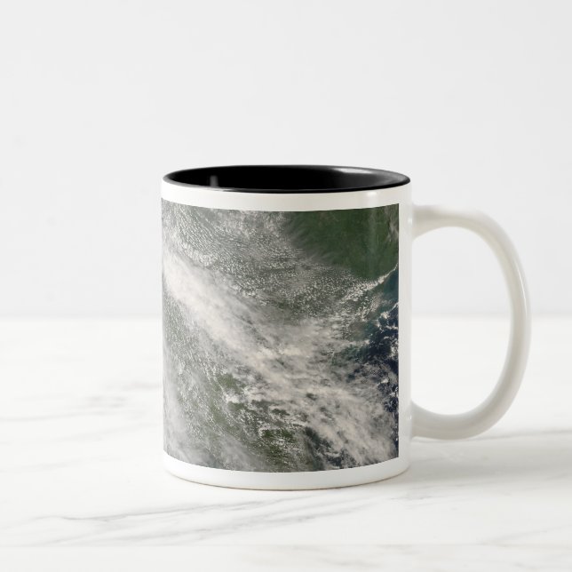Hurricane Gustav over Louisiana Two-Tone Coffee Mug (Right)