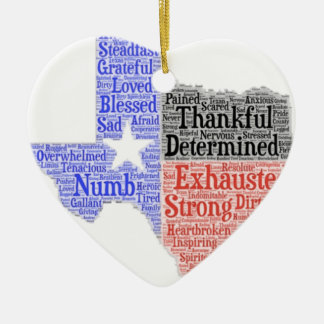 Hurricane Harvey Word Cloud Ceramic Tree Decoration