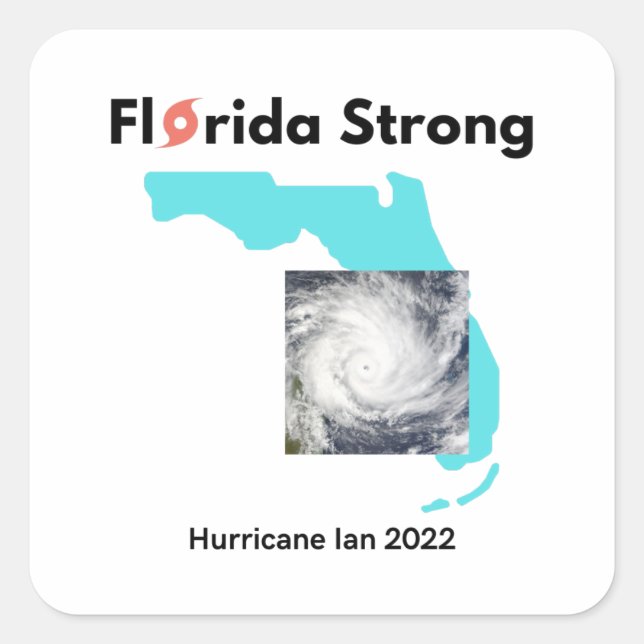 Hurricane Ian 2022 Florida Strong Survivor Square Sticker (Front)