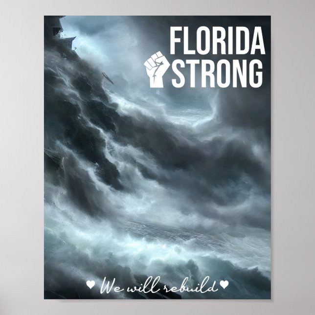 Hurricane Ian Florida Strong We Will Rebuild Squar Poster (Front)
