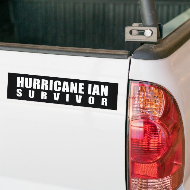 Hurricane Ian Survivor Bumper Sticker (On Truck)