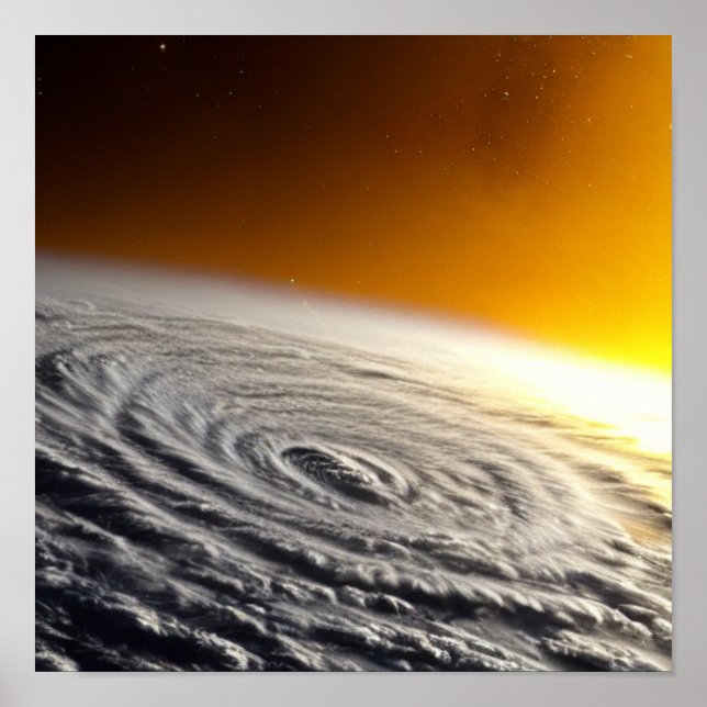 Hurricane in Space Poster (Front)