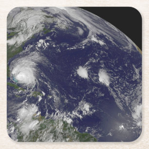 Hurricane Irene Moving Through The Bahamas. Square Paper Coaster