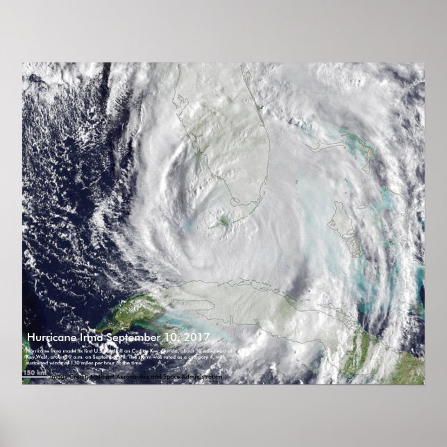 Hurricane Irma Image by Cudjoe Key, Florida Poster (Front)