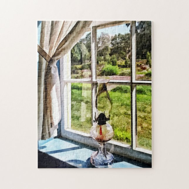 Hurricane Lamp in a Sunny Window Jigsaw Puzzle (Vertical)