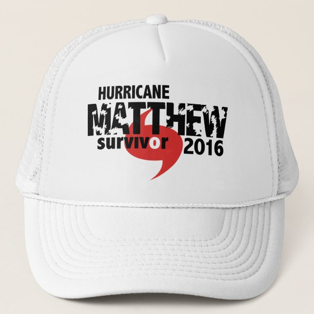 Hurricane Matthew Survivor October 2016 Trucker Hat (Front)
