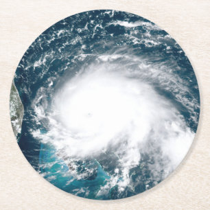 Hurricane off the coast of Florida   Round Paper Coaster