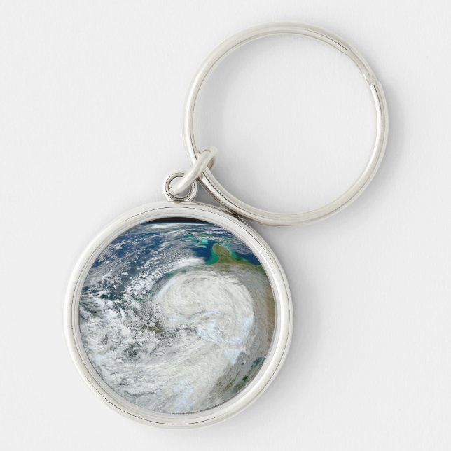 Hurricane Sandy Along The East Coast Of The Us. 3 Key Ring (Front)