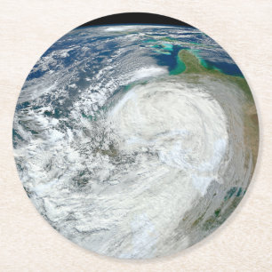 Hurricane Sandy Along The East Coast Of The Us. 3 Round Paper Coaster