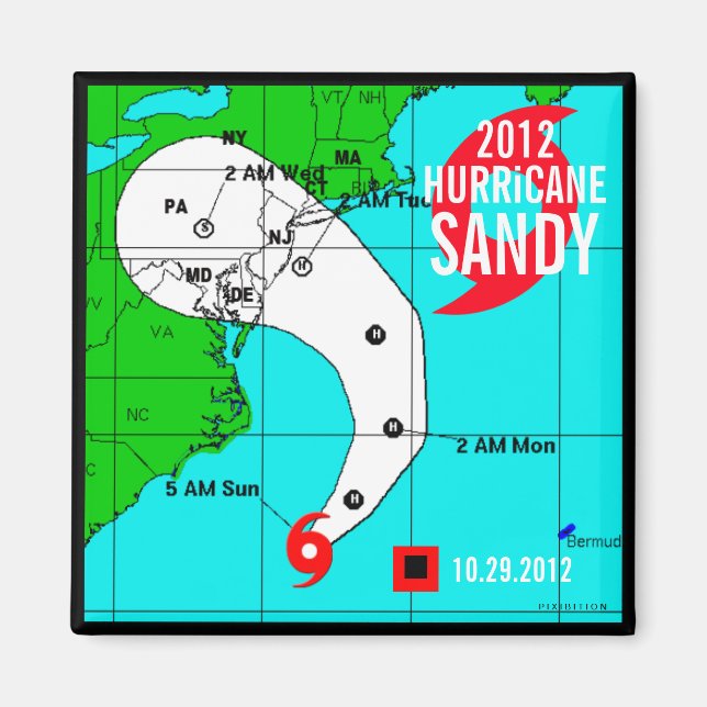 Hurricane Sandy Track Magnet 2 (Front)
