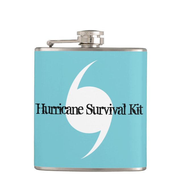 Hurricane Survival Kit Hip Flask (Front)