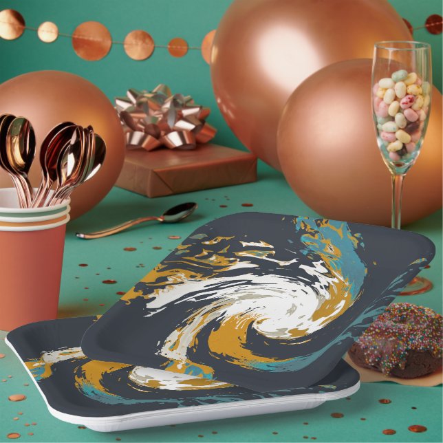 Hurricane Twirl Paper Plate (Multi)