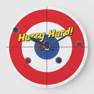 "Hurry Hard!" Curler's Clock - (Red)