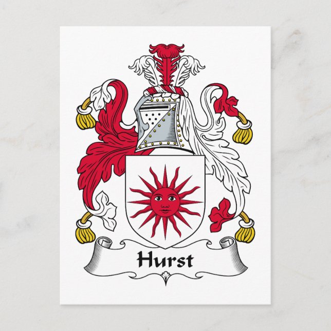 Hurst Family Crest Postcard (Front)