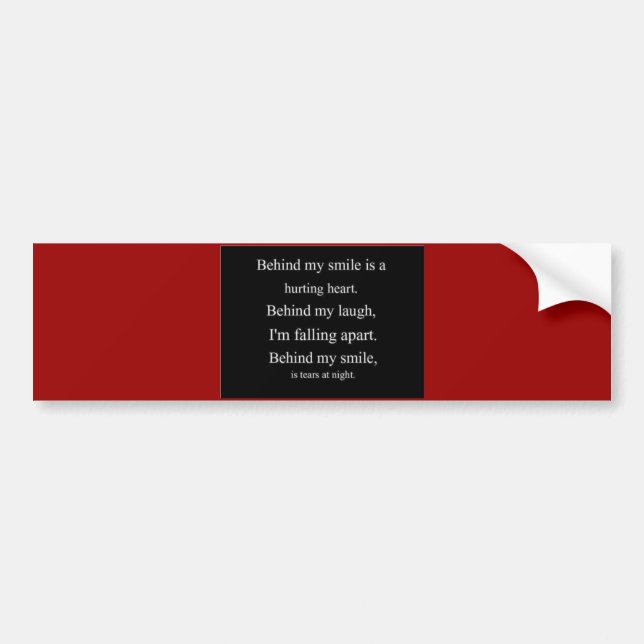 Hurting Heart sadness depression alone emo relatio Bumper Sticker (Front)